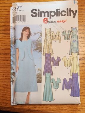 Simplicity Women's Dress and Short Jacket Pattern - Uncut Size 14-22